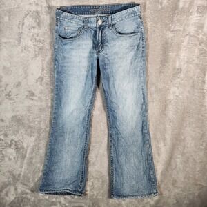Guess Jeans Men's 32X29 Blue Faded Bootcut Western‎ Flap Pocket Denim Pants